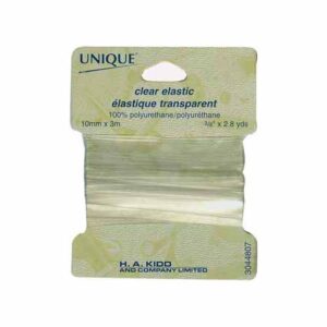 UNIQUE Élastique transparent 10mm (3/8") x 3m - transparent