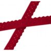 Biais élastique (fold over) dentelé 25mm - Rouge