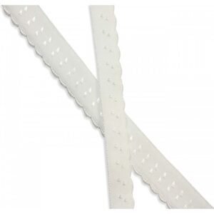 Biais élastique (fold over) dentelé 25mm - Écru