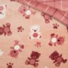 Polaire calin double face - Ourson rose plaid