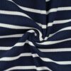 Tricot de maille côtelé (Rib) - ligné marine et blanc