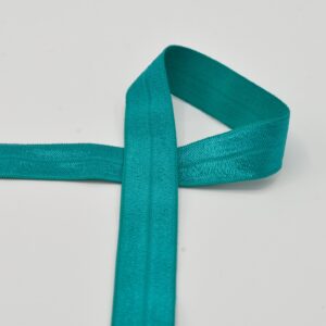 Biais élastique soyeux (fold over) 20mm - Emeraude