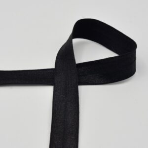 Biais élastique soyeux (fold over) 20mm - Noir