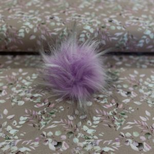 Pompon fausse fourrure 10,5cm - Mauve