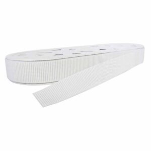 UNIQUE Élastique côtelé tissé 25mm (1") - blanc