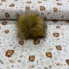 Pompon fausse fourrure 12cm - Brun