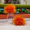 Pompon fausse fourrure 13-15cm - Orange