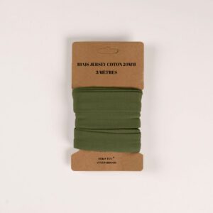 Biais de jersey 20mm X 3 mètres - Kaki