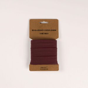 Biais de jersey 20mm X 3 mètres - Bordeaux
