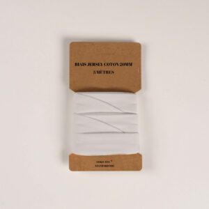 Biais de jersey 20mm X 3 mètres - Blanc