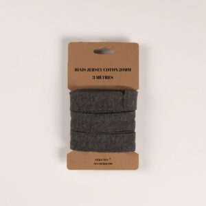 Biais de jersey 20mm X 3 mètres - Gris chiné moyen