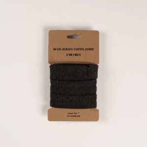Biais de jersey 20mm X 3 mètres - Gris chiné fonçé