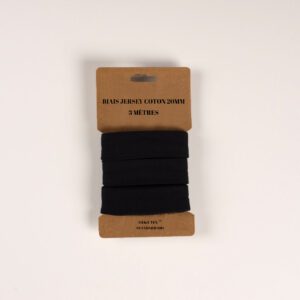 Biais de jersey 20mm X 3 mètres - Noir