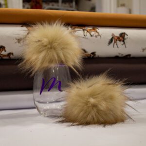 Pompon fausse fourrure 13-15cm - Taupe