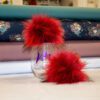 Pompon fausse fourrure 13-15cm - Rouge