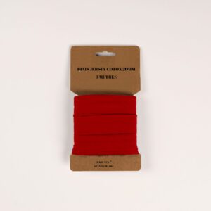 Biais de jersey 20mm X 3 mètres - Rouge fonçé