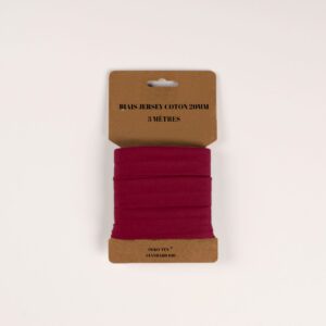 Biais de jersey 20mm X 3 mètres - Rouge vin