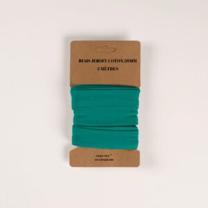 Biais de jersey 20mm X 3 mètres - Vert émeraude