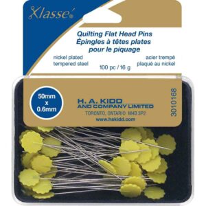 Épingles à tête plate - jaune - 100mcx - 50mm (2″)