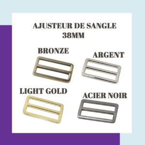 Ajusteur de sangle 38mm - 4 couleurs