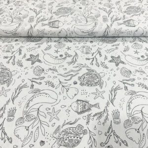 Toile de coton à colorier - Les fonds marin