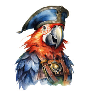 Transfert DTF - Le perroquet pirate - 2 formats disponibles