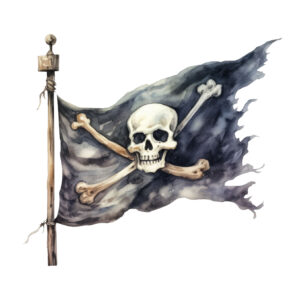 Transfert DTF - Le drapeau du pirate - 2 formats disponibles