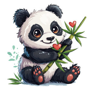 Transfert DTF - Petit panda d'amour - 2 formats disponibles