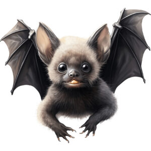 Transfert DTF - Petite chauve-souris grimace  - 2 formats disponibles