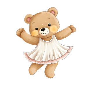 Transfert DTF - L'ourson ballerine - 2 formats disponibles