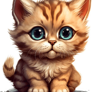 Transfert DTF - Le chat tigre - 6" X 6"