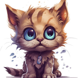 Transfert DTF - Le chat caramel salé - 6" X 6"
