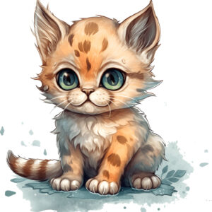 Transfert DTF - Le chat tacheté - 6" X 6"