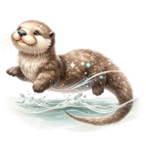 Transfert DTF - La loutre de mer nage - 2 formats disponibles