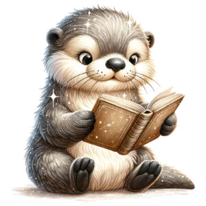 Transfert DTF - La loutre de mer petite lectrice - 2 formats disponibles