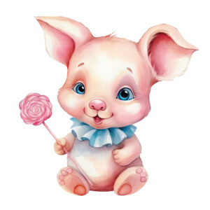 Transfert DTF - Petit cochonnet au cirque - 2 formats disponibles