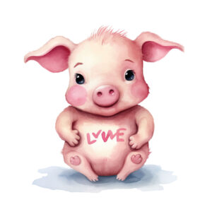 Transfert DTF - Cochonnet love - 2 formats disponibles