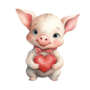 Transfert DTF - Petit cochonnet d'amour - 2 formats disponibles