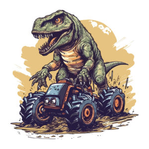 Transfert DTF - T-Rex détruit le jardin - 6 X 6
