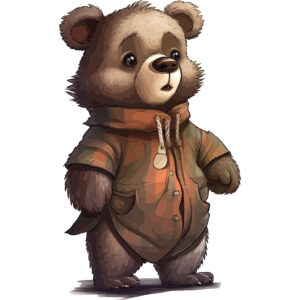 Transfert DTF - L'ours sympatique - 4" X 6"