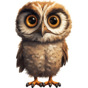 Transfert DTF - L'hibou mignon - 4" X 6"