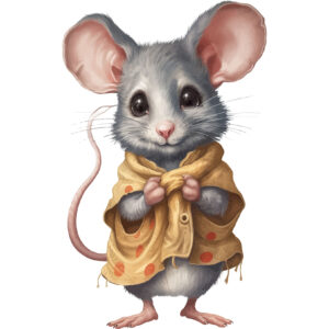 Transfert DTF - Étiquette de cou - L'exquise souris - 2" X 1.5"