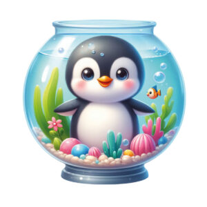 Transfert DTF -  Mademoiselle le pingouin - 2 formats disponibles