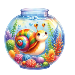 Transfert DTF -  L'escargot coloré - 2 formats disponibles