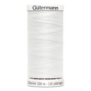 GÜTERMANN fil à coudre denim 100m - Blanc #1016