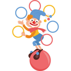 Transfert DTF - Le clown jongleur 4,5 X 6