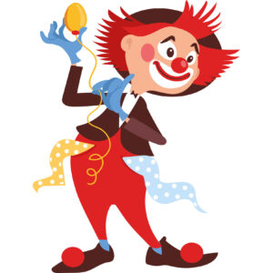 Transfert DTF - Le clown et ses tours de magie 4,5 X 6