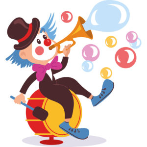 Transfert DTF - Le clown musicien 4,5 X 6
