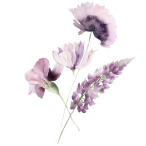 Transfert DTF - Le bouquet de douceur lilas 2 - 7" X 8"
