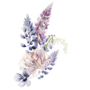 Transfert DTF - Le bouquet de douceur lilas 4 - 5" X 8"